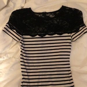 H&M striped, form fitting top